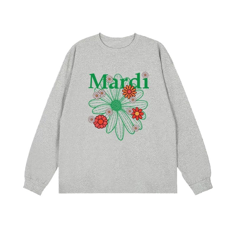 Mardi Mercredi Flower & Dachshund Print Crewneck Sweatshirt Collection